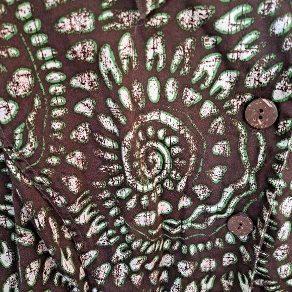 RUBY Rd Brown and Green Patterned Shirt Size 18 - Picture 2 of 4